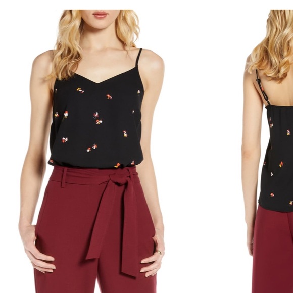 Halogen Tops - Halogen V Neck Floral Camisole